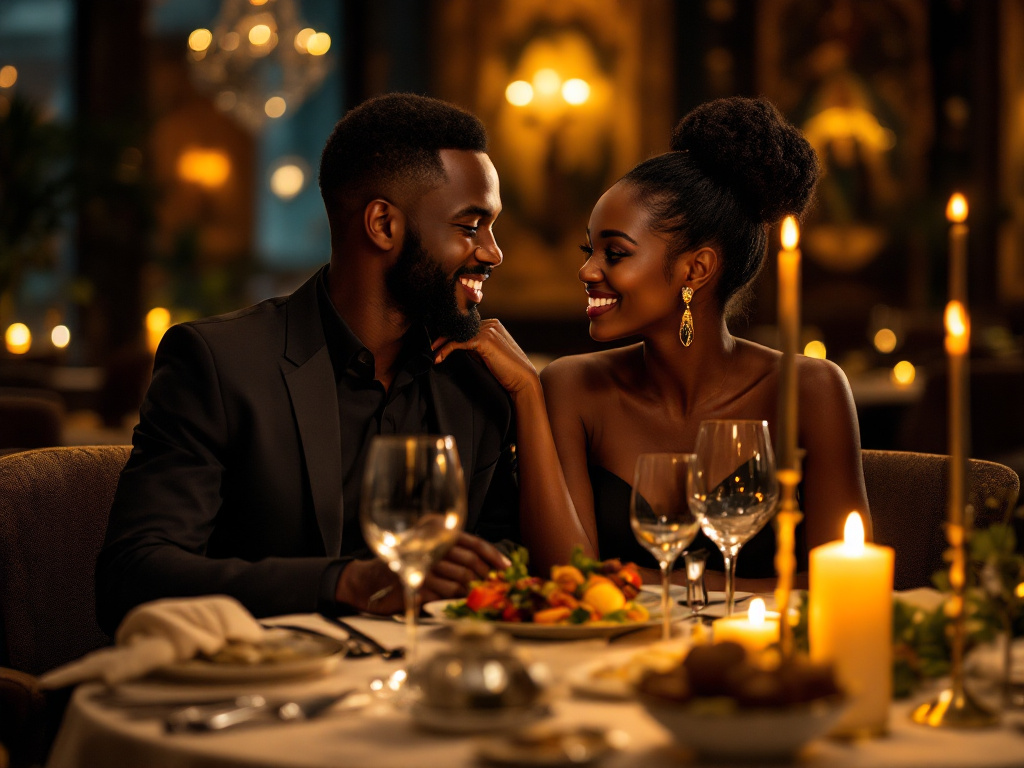 Happy couple enjoying a romantic moment